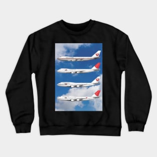 Tee Shirt Version Full Complement of 747 Liveries From Japan Airlines Crewneck Sweatshirt